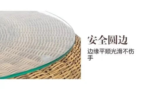 Outdoor sofa courtyard terrace rattan three-piece set coffee table circular garden leisure rattan furniture combination rattan Manwatstore