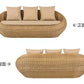 Outdoor sofa courtyard terrace rattan three-piece set coffee table circular garden leisure rattan furniture combination rattan Manwatstore