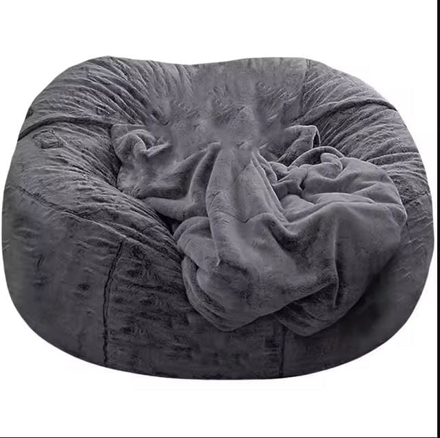 Oversized Gray Bean Bag Chair - Giant Pouf Sofa Bed | Relax Lounge Furniture UK (No Filling) Oversized Bean Bag Chair Cover (No Filling) Manwatstore