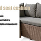 Patio Modern Wicker All Weather Aluminum Rattan Outdoor Corner L-Shaped Dining Garden Sofa Set Manwatstore