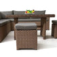 Patio Modern Wicker All Weather Aluminum Rattan Outdoor Corner L-Shaped Dining Garden Sofa Set Manwatstore
