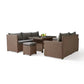 Patio Modern Wicker All Weather Aluminum Rattan Outdoor Corner L-Shaped Dining Garden Sofa Set Manwatstore