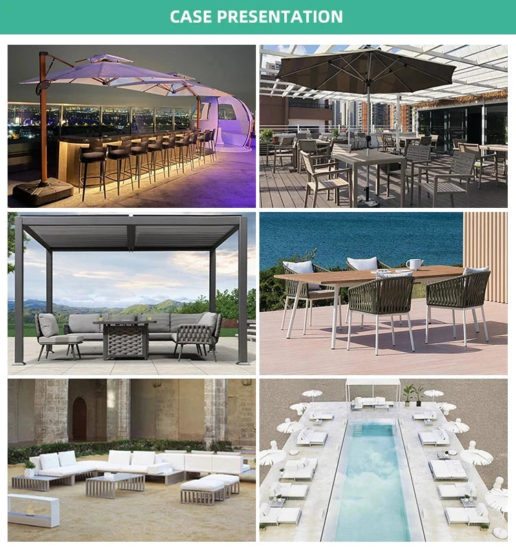 Patio Modern Wicker All Weather Aluminum Rattan Outdoor Corner L-Shaped Dining Garden Sofa Set Manwatstore