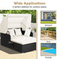 Patio Rattan Daybed With Retractable Canopy And Side Tables 0 Manwatstore