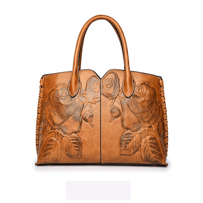 Peony Flower Handbag Fashion Embossed Ladies Handbag 0 Manwatstore
