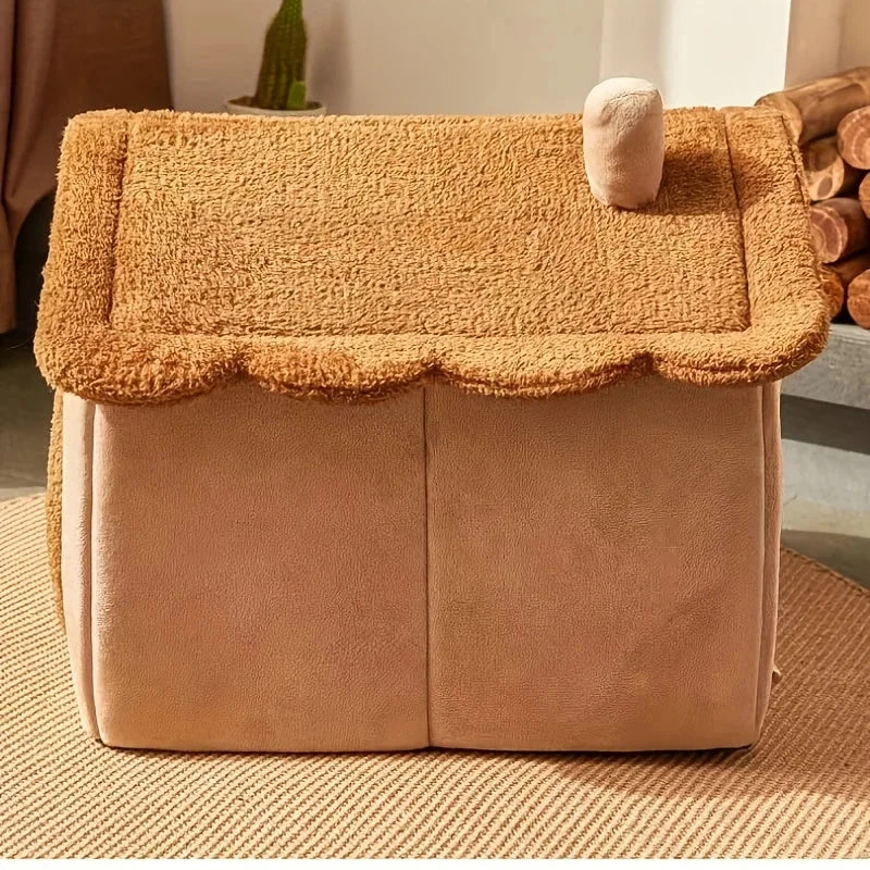 Pet Bed House For Cats, Removable Washable Cat House, Winter Warm Cat Bed Soft And Comfortable Puppy Cave Nest Christmas Gift Manwatstore