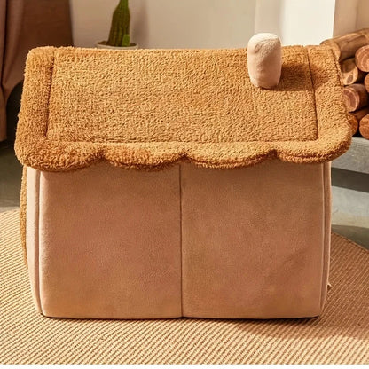 Pet Bed House For Cats, Removable Washable Cat House, Winter Warm Cat Bed Soft And Comfortable Puppy Cave Nest Christmas Gift Manwatstore