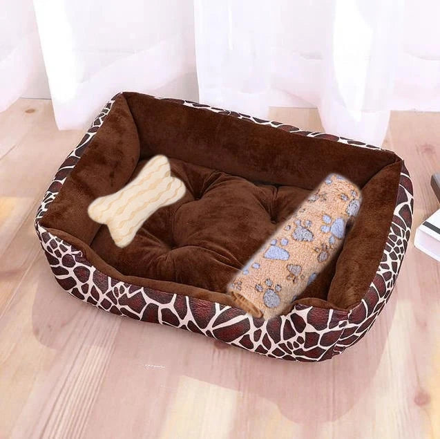 Pet Cat Dog Bed Cozy Square Plush Kennel Puppy Sofa Bed Cushion Pet Product Accessories For Small Medium Animal Doghouse Manwatstore