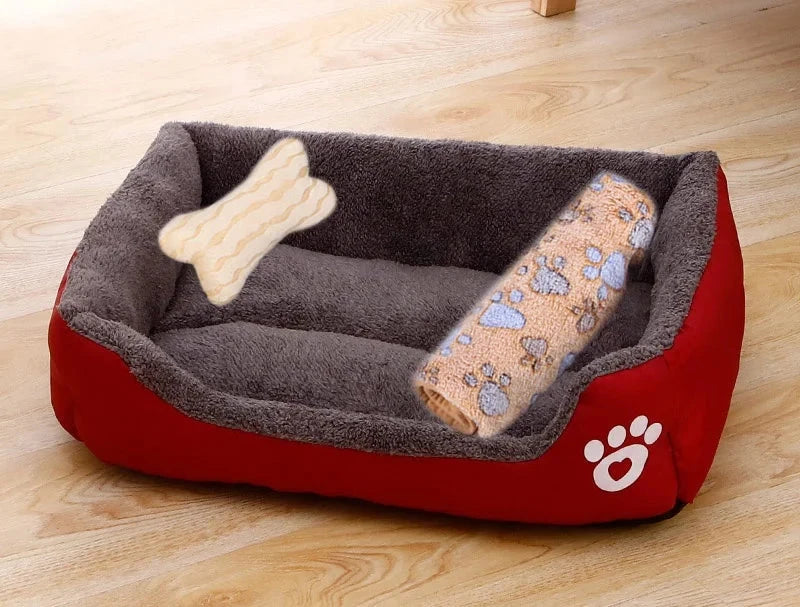Pet Cat Dog Bed Cozy Square Plush Kennel Puppy Sofa Bed Cushion Pet Product Accessories For Small Medium Animal Doghouse Manwatstore
