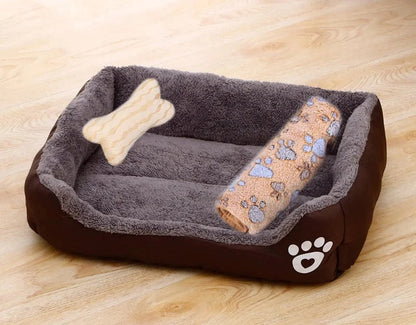 Pet Cat Dog Bed Cozy Square Plush Kennel Puppy Sofa Bed Cushion Pet Product Accessories For Small Medium Animal Doghouse Manwatstore