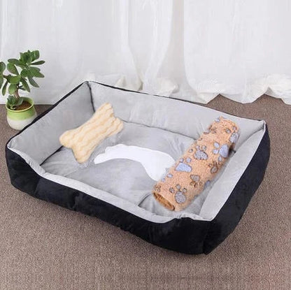 Pet Cat Dog Bed Cozy Square Plush Kennel Puppy Sofa Bed Cushion Pet Product Accessories For Small Medium Animal Doghouse Manwatstore