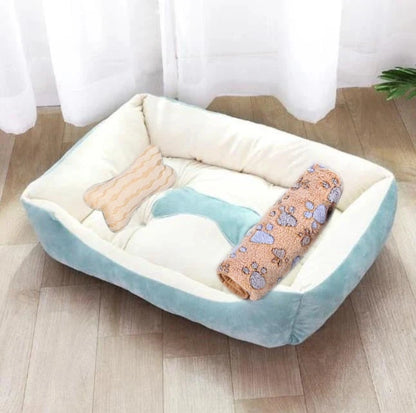 Pet Cat Dog Bed Cozy Square Plush Kennel Puppy Sofa Bed Cushion Pet Product Accessories For Small Medium Animal Doghouse Manwatstore