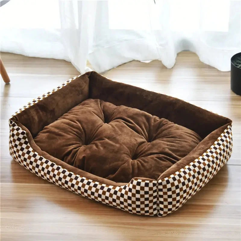Pet Cat Dog Bed Cozy Square Plush Kennel Puppy Sofa Bed Cushion Pet Product Accessories For Small Medium Animal Doghouse Manwatstore