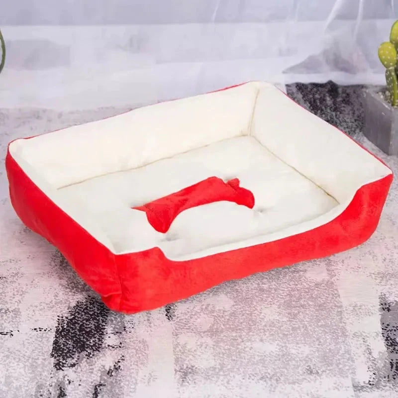 Pet Cat Dog Bed Cozy Square Plush Kennel Puppy Sofa Bed Cushion Pet Product Accessories For Small Medium Animal Doghouse Manwatstore