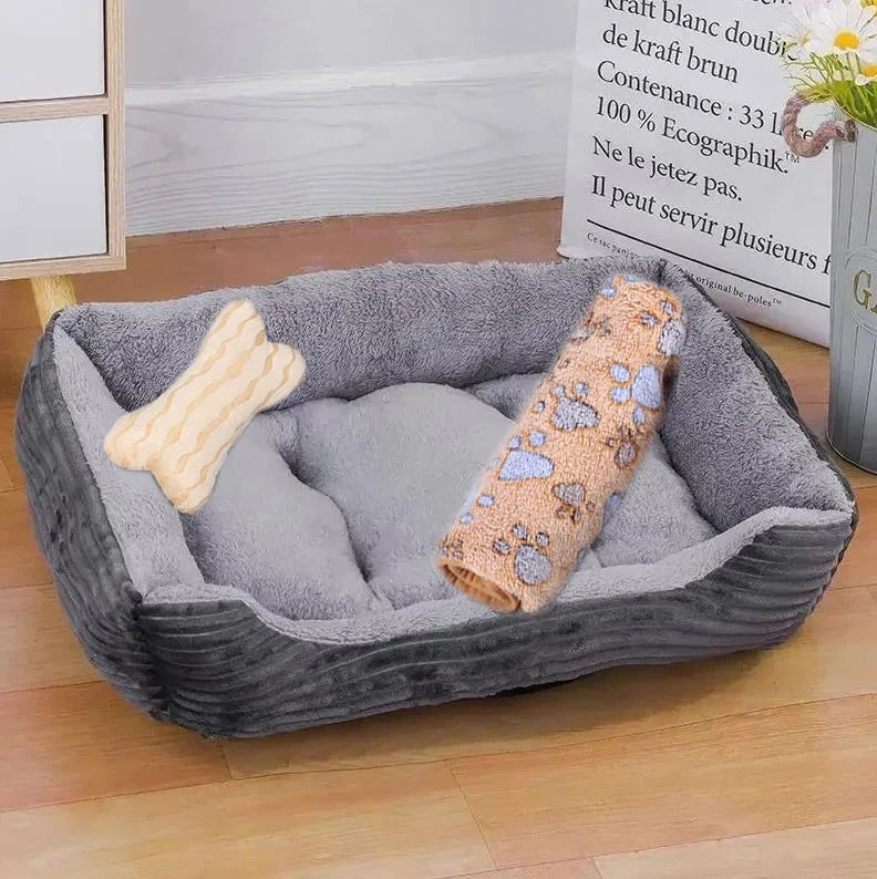 Pet Cat Dog Bed Cozy Square Plush Kennel Puppy Sofa Bed Cushion Pet Product Accessories For Small Medium Animal Doghouse Manwatstore