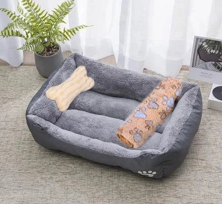 Pet Cat Dog Bed Cozy Square Plush Kennel Puppy Sofa Bed Cushion Pet Product Accessories For Small Medium Animal Doghouse Manwatstore