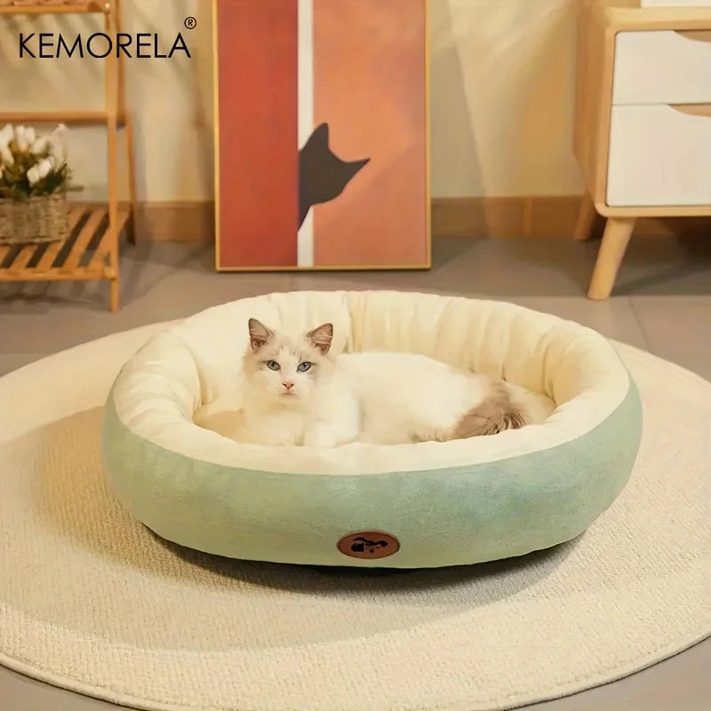 Plush Oval Pet Bed for Dogs and Cats, Thickened achine Washable All-Season Dog Cat Cushion for Small Medium Large Breeds Manwatstore