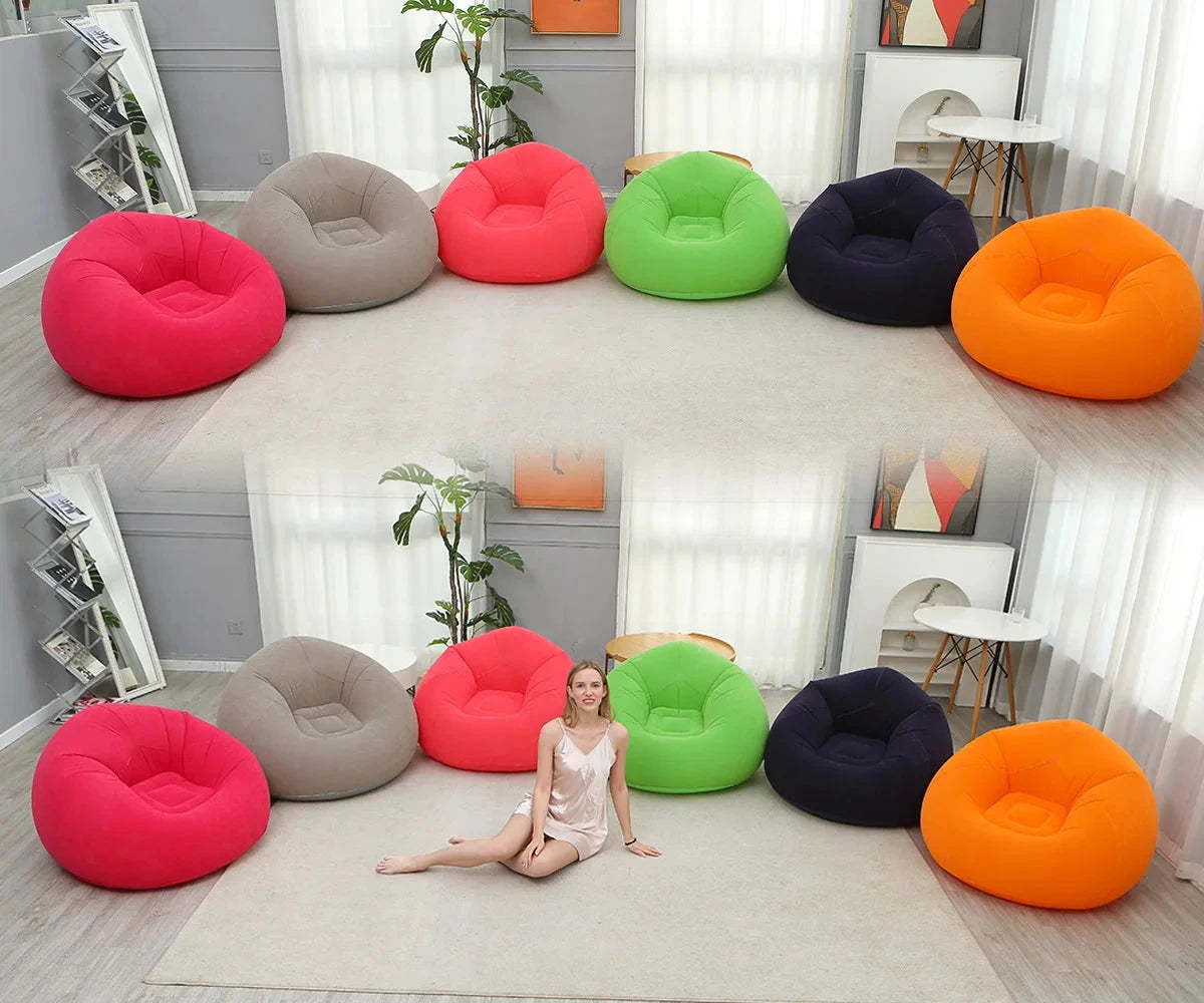 Popular Inflatable Lazy Sofa Spherical Inflatable Sofa Pvc Flocking Football Sofa Bean Bag Inflatable Sofa Blow Up Bed Manwatstore