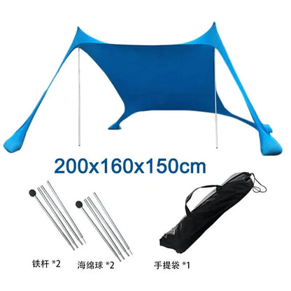 Portable Canopy Beach Tent Pop-up Sunshade UV Resistant Camping Bed Tent Windproof and Sunscreen Sun Shelter Canopy Garden House Manwatstore