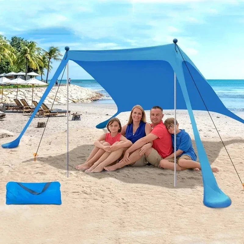 Portable Canopy Beach Tent Pop-up Sunshade UV Resistant Camping Bed Tent Windproof and Sunscreen Sun Shelter Canopy Garden House Manwatstore