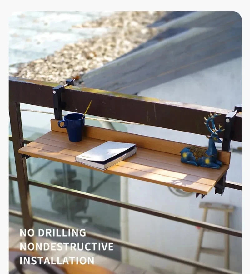 Portable Folding Desk Balcony Tables Multifunctional Hanging Railing Table Waterproof Modern Simple Small Home Design Furniture Manwatstore