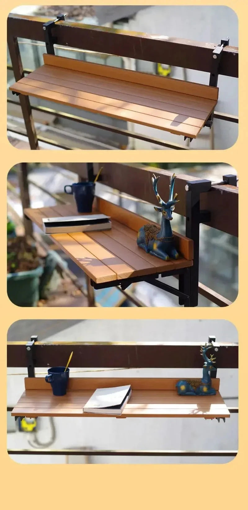 Portable Folding Desk Balcony Tables Multifunctional Hanging Railing Table Waterproof Modern Simple Small Home Design Furniture Manwatstore