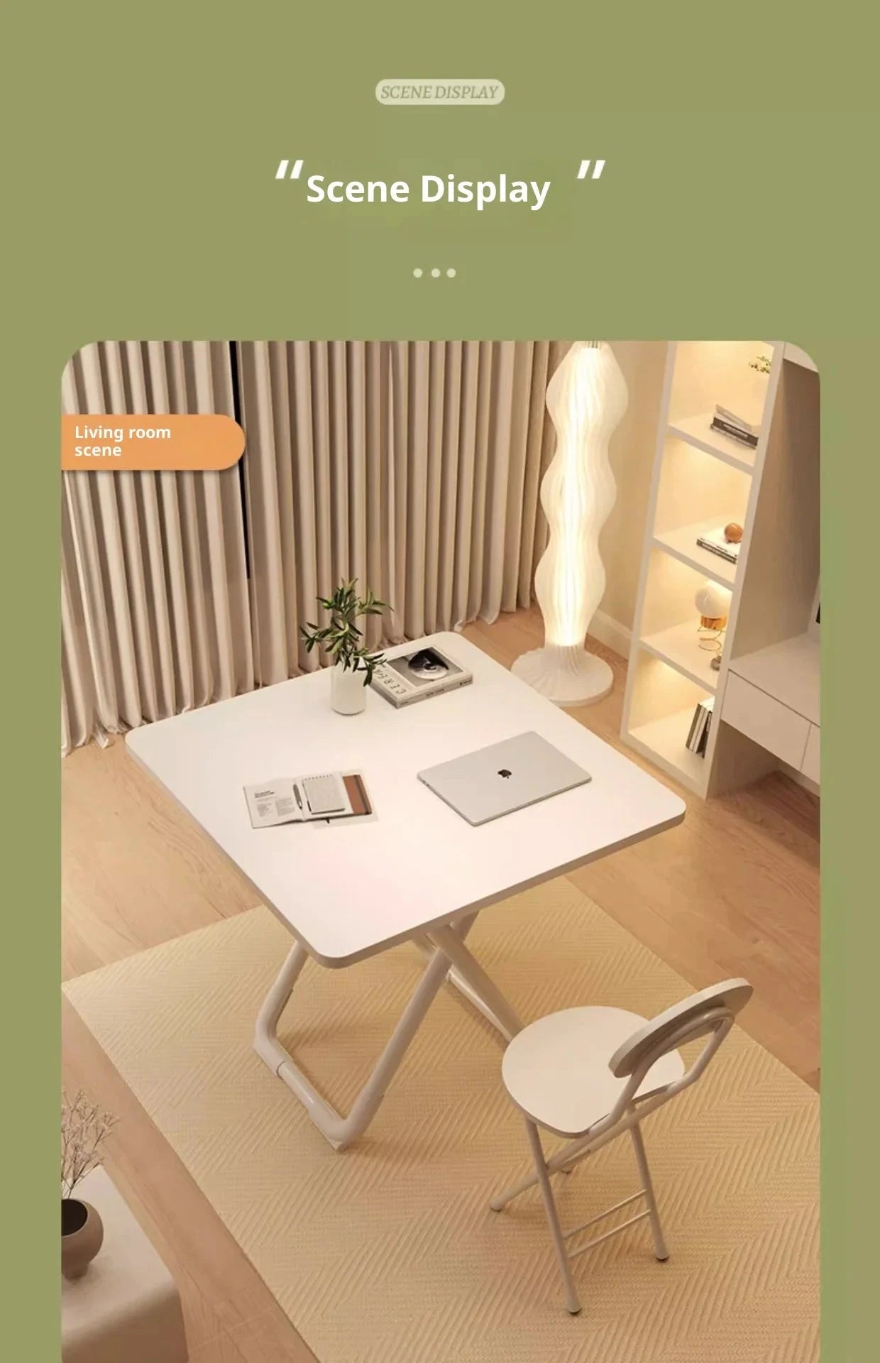 Portable Folding Round Dining Table Space Saving Kitchen Table Small Apartment Balcony Outdoor Lightweight Easy Storage Wood Manwatstore