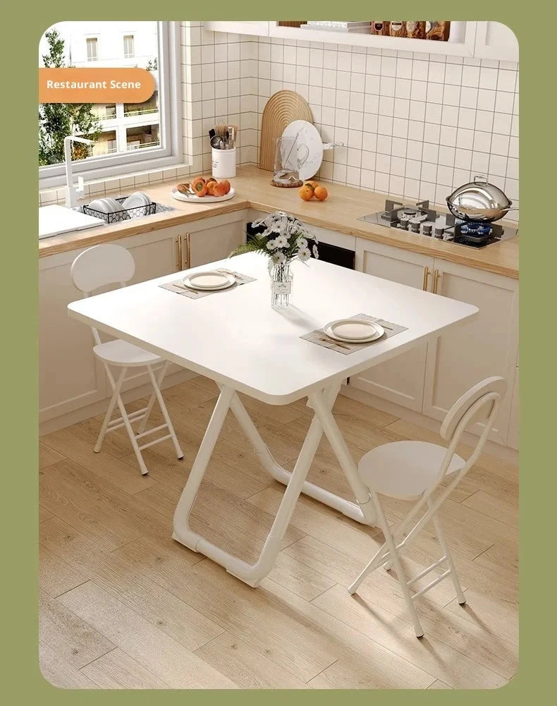 Portable Folding Round Dining Table Space Saving Kitchen Table Small Apartment Balcony Outdoor Lightweight Easy Storage Wood Manwatstore