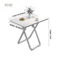 Portable Folding Round Dining Table Space Saving Kitchen Table Small Apartment Balcony Outdoor Lightweight Easy Storage Wood Manwatstore