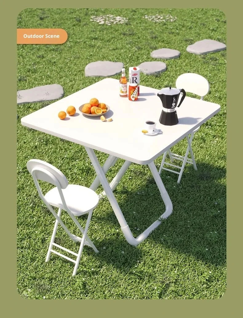 Portable Folding Round Dining Table Space Saving Kitchen Table Small Apartment Balcony Outdoor Lightweight Easy Storage Wood Manwatstore