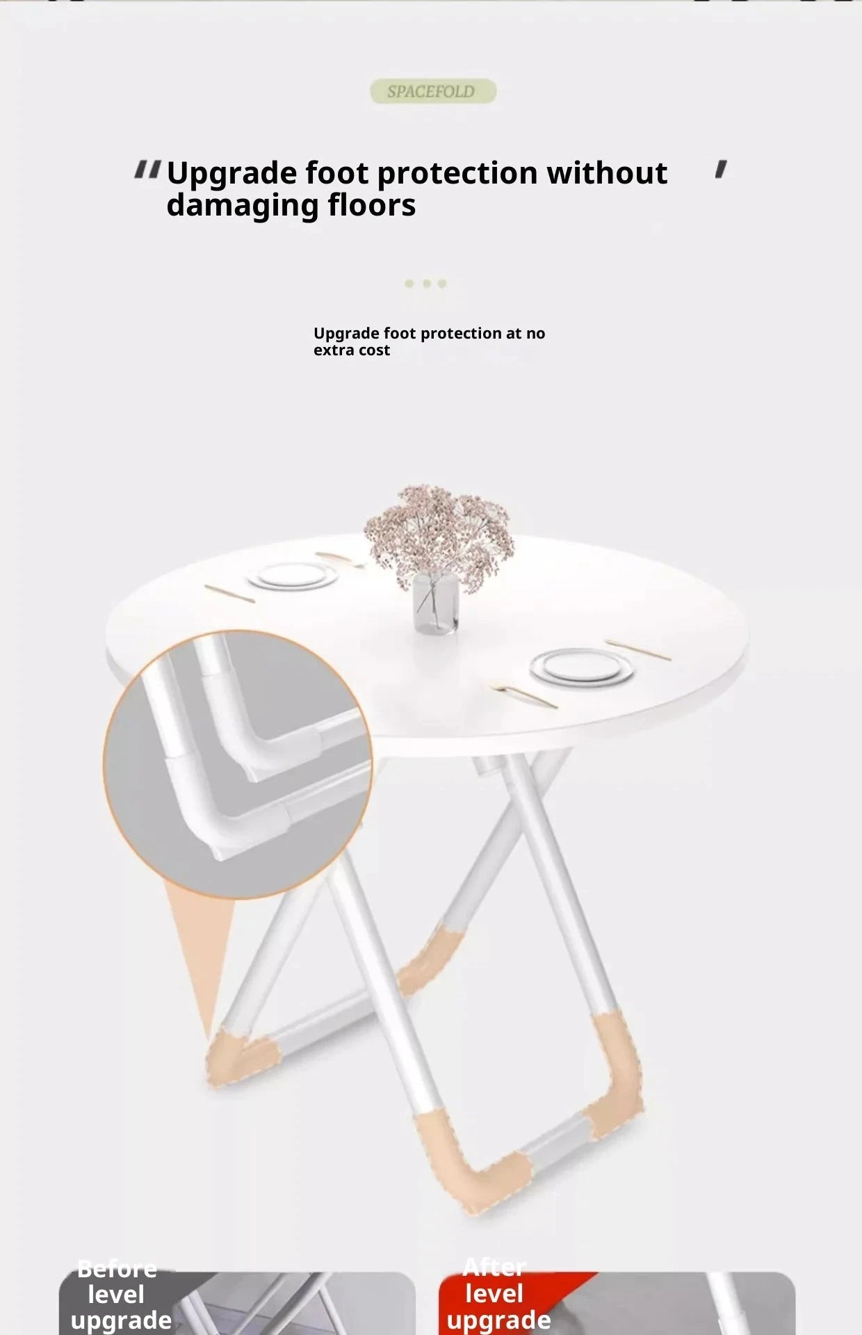 Portable Folding Round Dining Table Space Saving Kitchen Table Small Apartment Balcony Outdoor Lightweight Easy Storage Wood Manwatstore