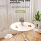 Portable Folding Round Dining Table Space Saving Kitchen Table Small Apartment Balcony Outdoor Lightweight Easy Storage Wood Manwatstore
