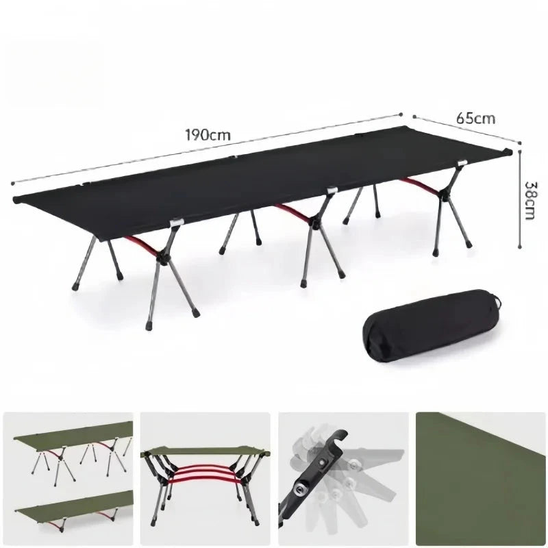 Portable Outdoor Camping Bed Ultra light Aluminum Alloy Easy-to-Assemble Folding Bed For Adults & Kids Children Manwatstore