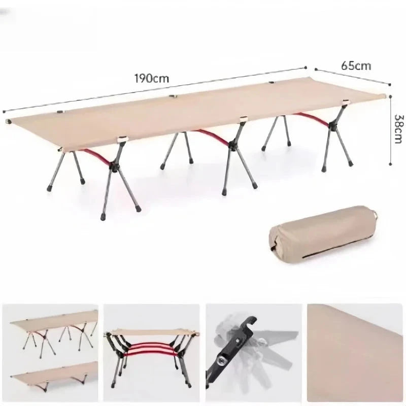 Portable Outdoor Camping Bed Ultra light Aluminum Alloy Easy-to-Assemble Folding Bed For Adults & Kids Children Manwatstore
