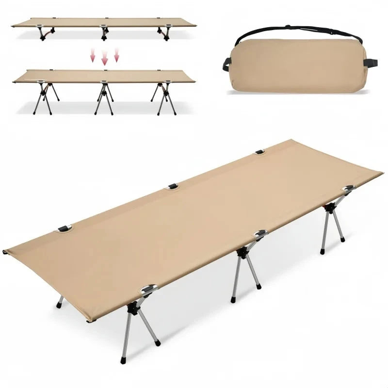 Portable Outdoor Camping Bed Ultra light Aluminum Alloy Easy-to-Assemble Folding Bed For Adults & Kids Children Manwatstore