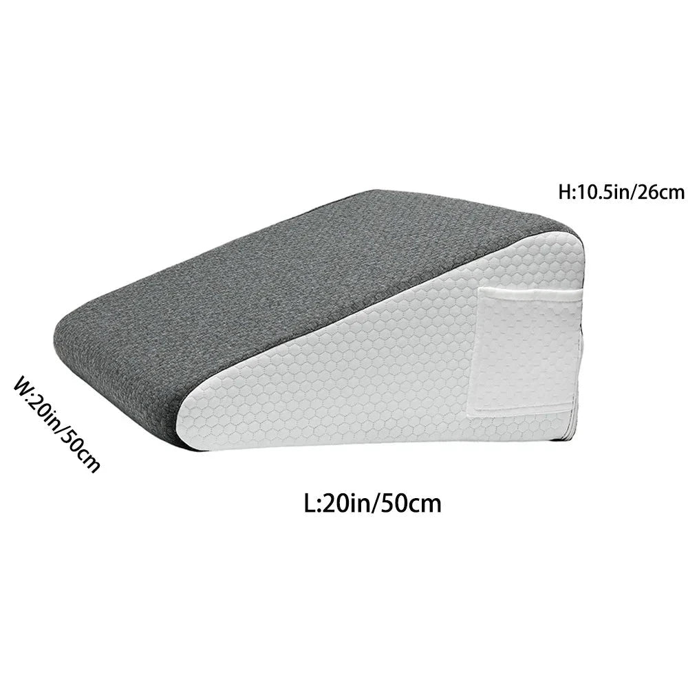 Premium Memory Foam Bed Wedge Pillow – For Sleeping, Snoring Relief &amp; Leg Elevation Memory Foam Medicted Pillows Manwatstore