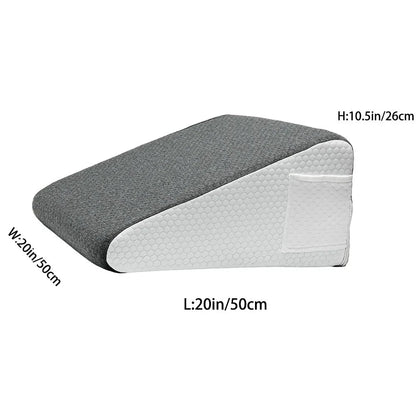 Premium Memory Foam Bed Wedge Pillow – For Sleeping, Snoring Relief &amp; Leg Elevation Memory Foam Medicted Pillows Manwatstore
