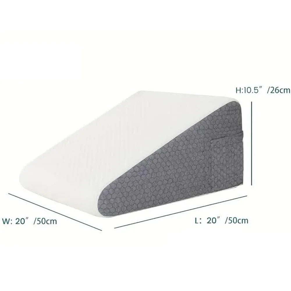Premium Memory Foam Bed Wedge Pillow – For Sleeping, Snoring Relief &amp; Leg Elevation Memory Foam Medicted Pillows Manwatstore