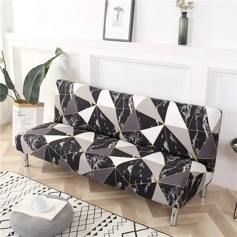 Printed Pattern folding sofa bed cover sofa covers spandex stretchdouble seat cover slipcovers for living room geometric print Manwatstore