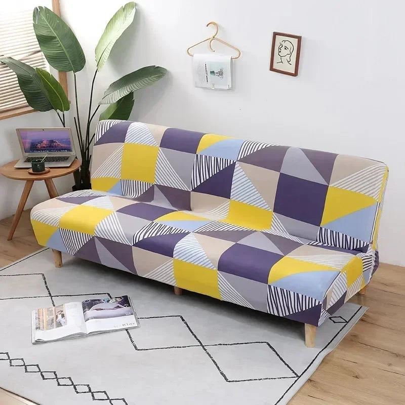Printed Pattern folding sofa bed cover sofa covers spandex stretchdouble seat cover slipcovers for living room geometric print Manwatstore