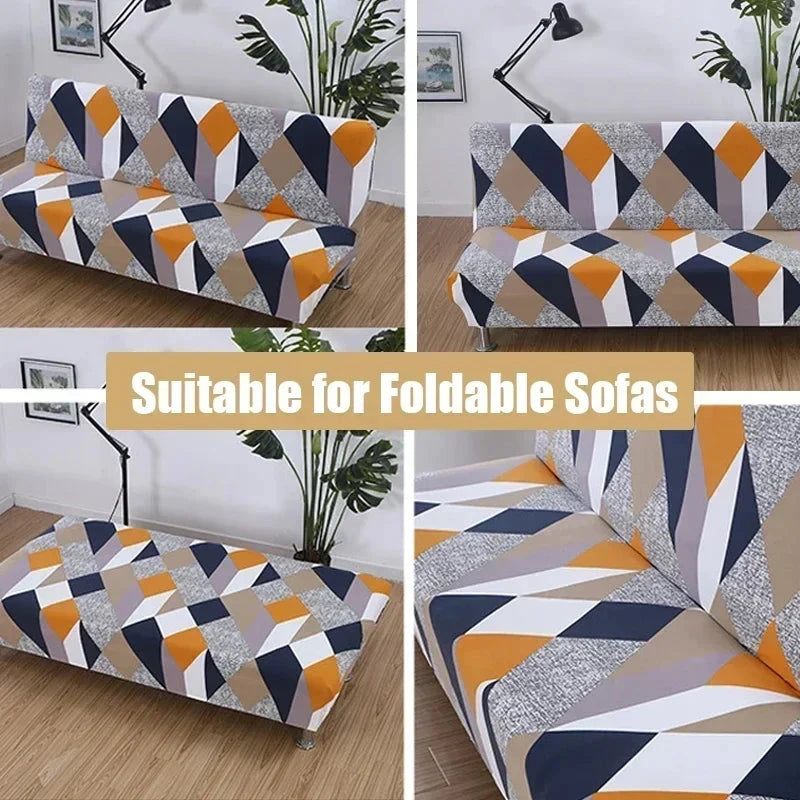 Printed Pattern folding sofa bed cover sofa covers spandex stretchdouble seat cover slipcovers for living room geometric print Manwatstore