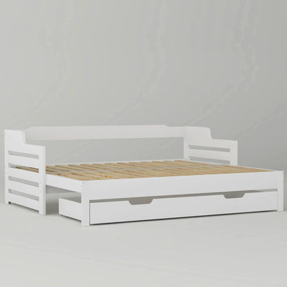 PureNest™ Single Guest Sofa Bed with Pull-Out Trundle (3FT / 90 × 190 cm) – White Manwatstore