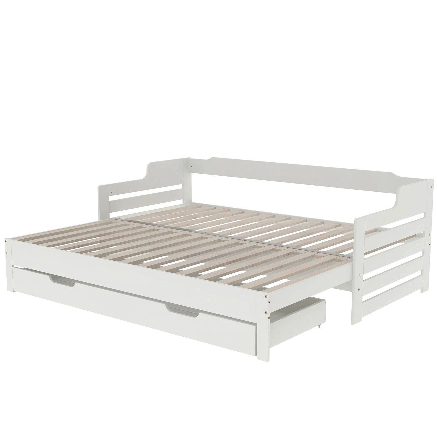 PureNest™ Single Guest Sofa Bed with Pull-Out Trundle (3FT / 90 × 190 cm) – White Manwatstore