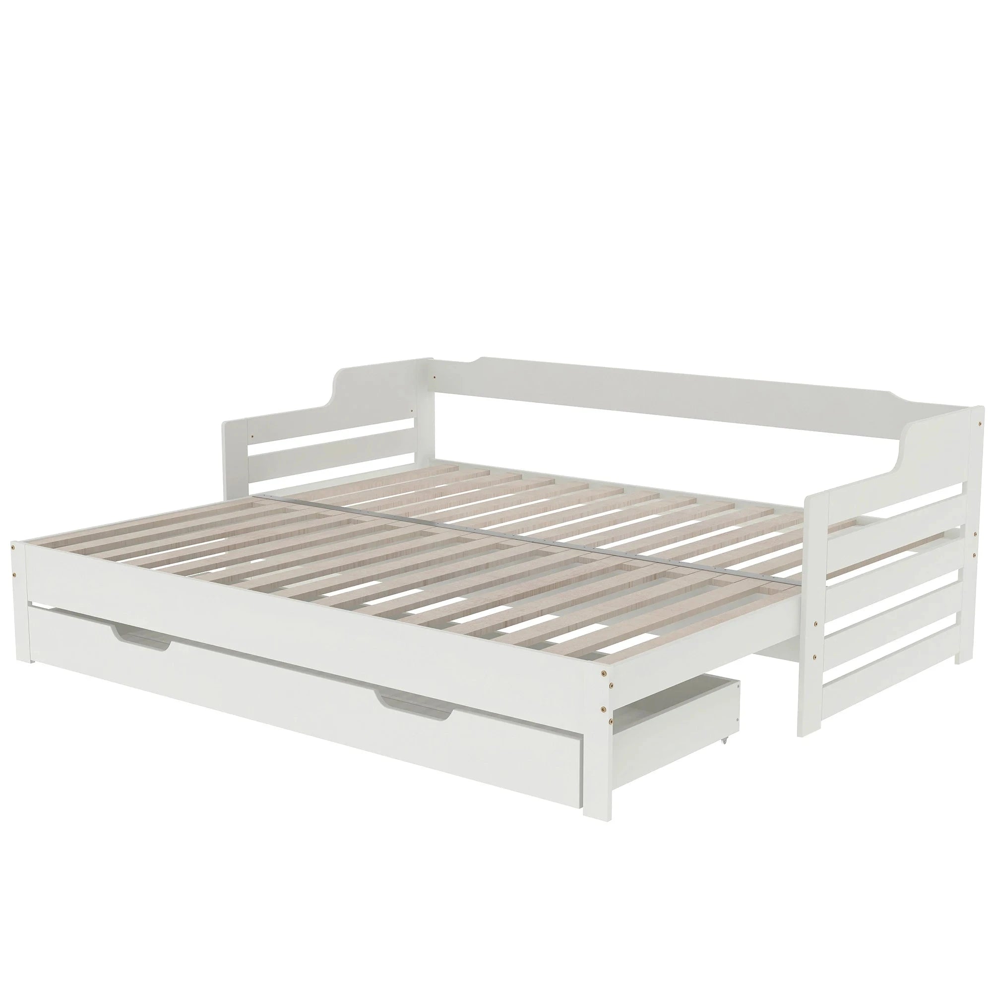 PureNest™ Single Guest Sofa Bed with Pull-Out Trundle (3FT / 90 × 190 cm) – White Manwatstore