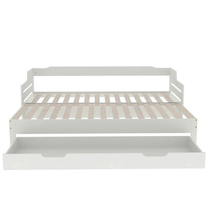 PureNest™ Single Guest Sofa Bed with Pull-Out Trundle (3FT / 90 × 190 cm) – White Manwatstore
