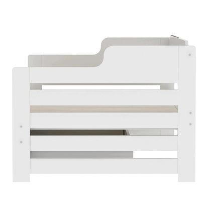 PureNest™ Single Guest Sofa Bed with Pull-Out Trundle (3FT / 90 × 190 cm) – White Manwatstore