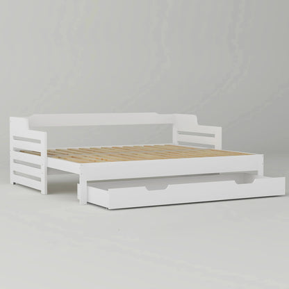 PureNest™ Single Guest Sofa Bed with Pull-Out Trundle (3FT / 90 × 190 cm) – White Manwatstore