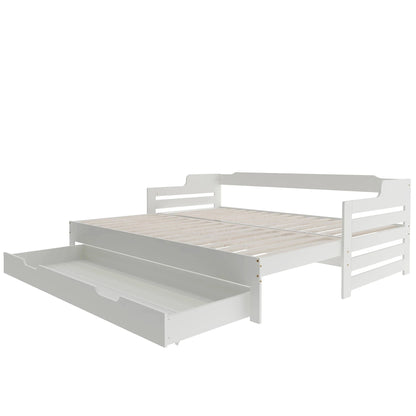 PureNest™ Single Guest Sofa Bed with Pull-Out Trundle (3FT / 90 × 190 cm) – White Manwatstore
