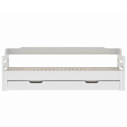 PureNest™ Single Guest Sofa Bed with Pull-Out Trundle (3FT / 90 × 190 cm) – White Manwatstore