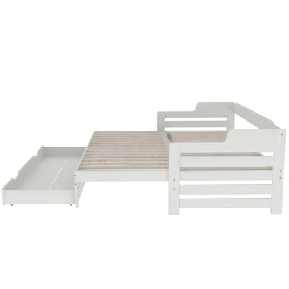 PureNest™ Single Guest Sofa Bed with Pull-Out Trundle (3FT / 90 × 190 cm) – White Manwatstore